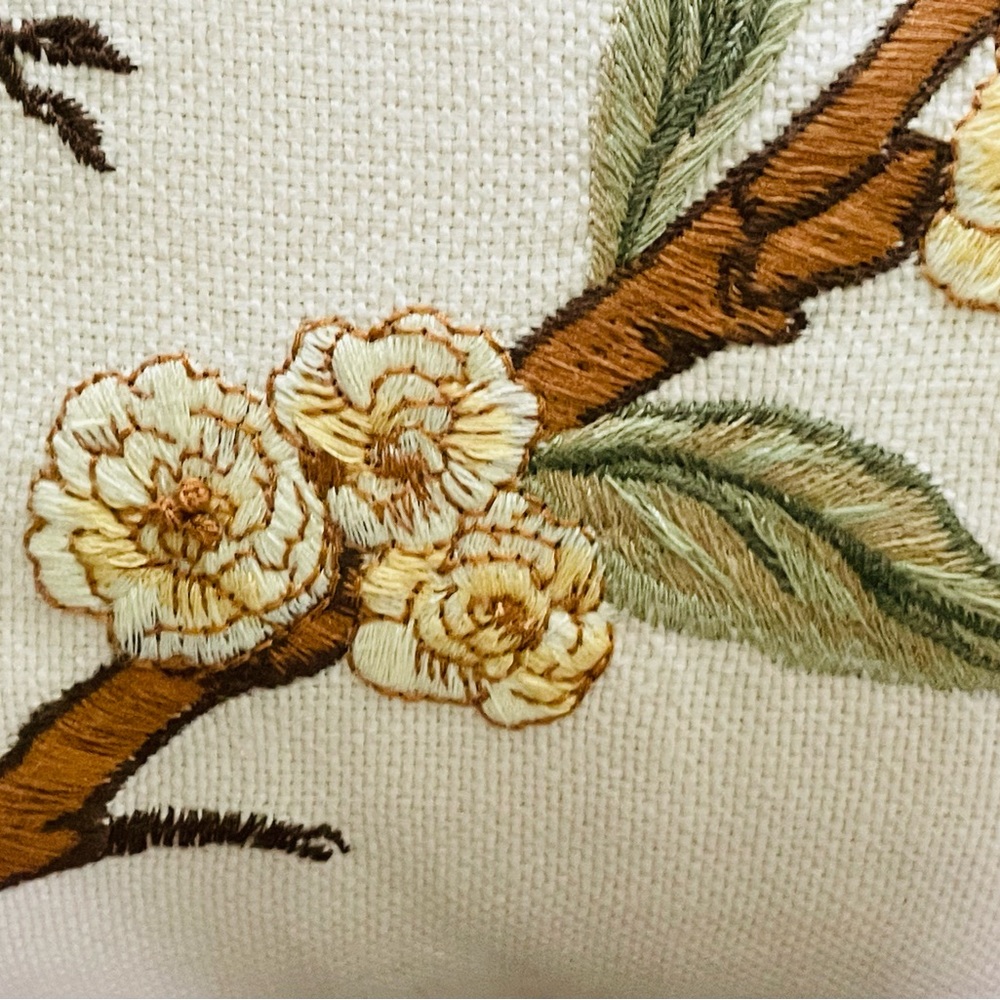 POTTERY BARN LINEN COTTON EMBROIDERED THROW PILLOW 16x26 - Picture 8 of 16